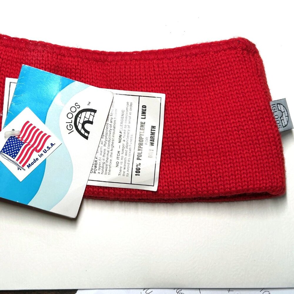 IGLOOS Vintage NWT Wool Headband Ear Warmer Red Unisex